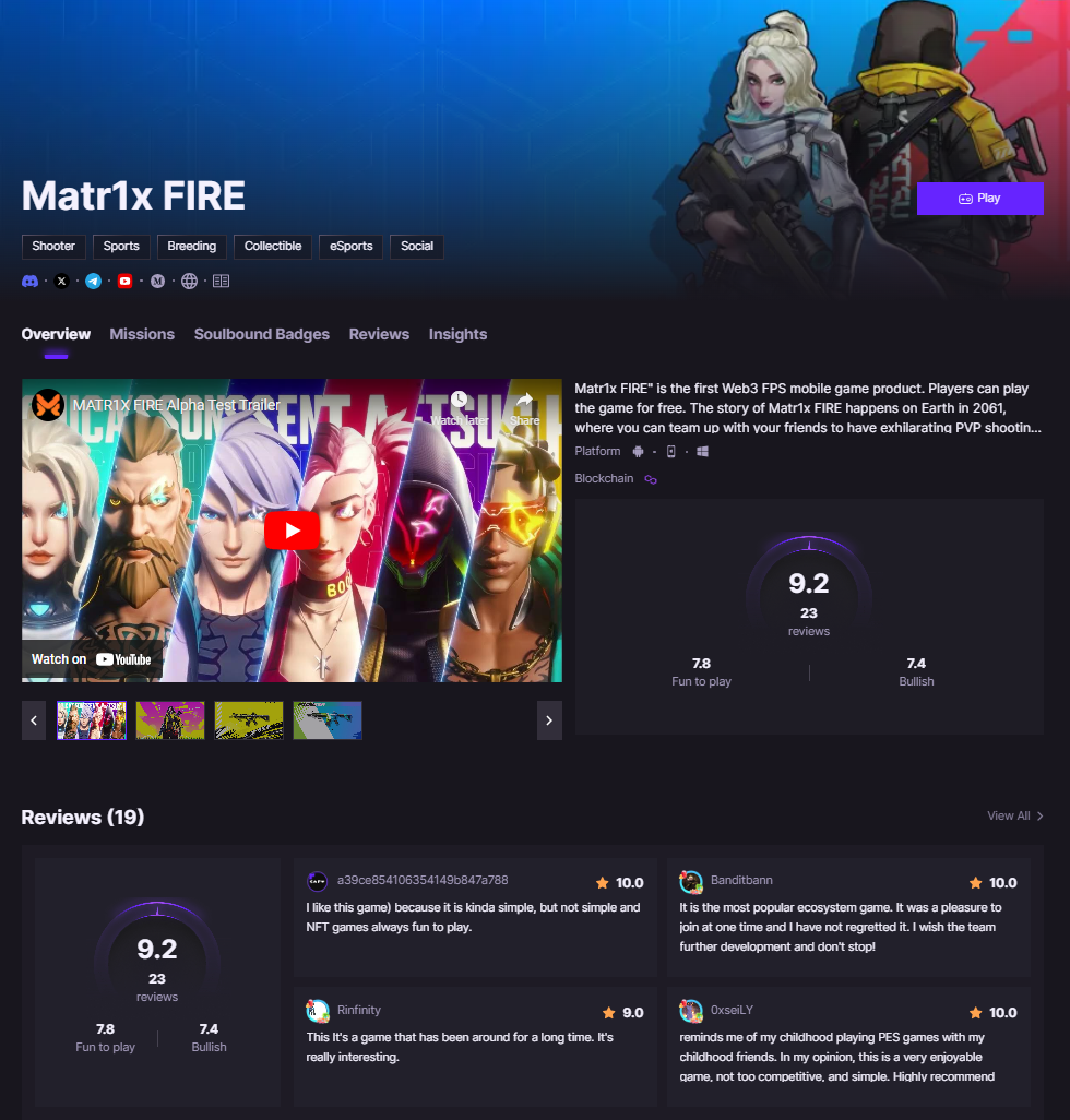 CARV Game Detail Page - Overview