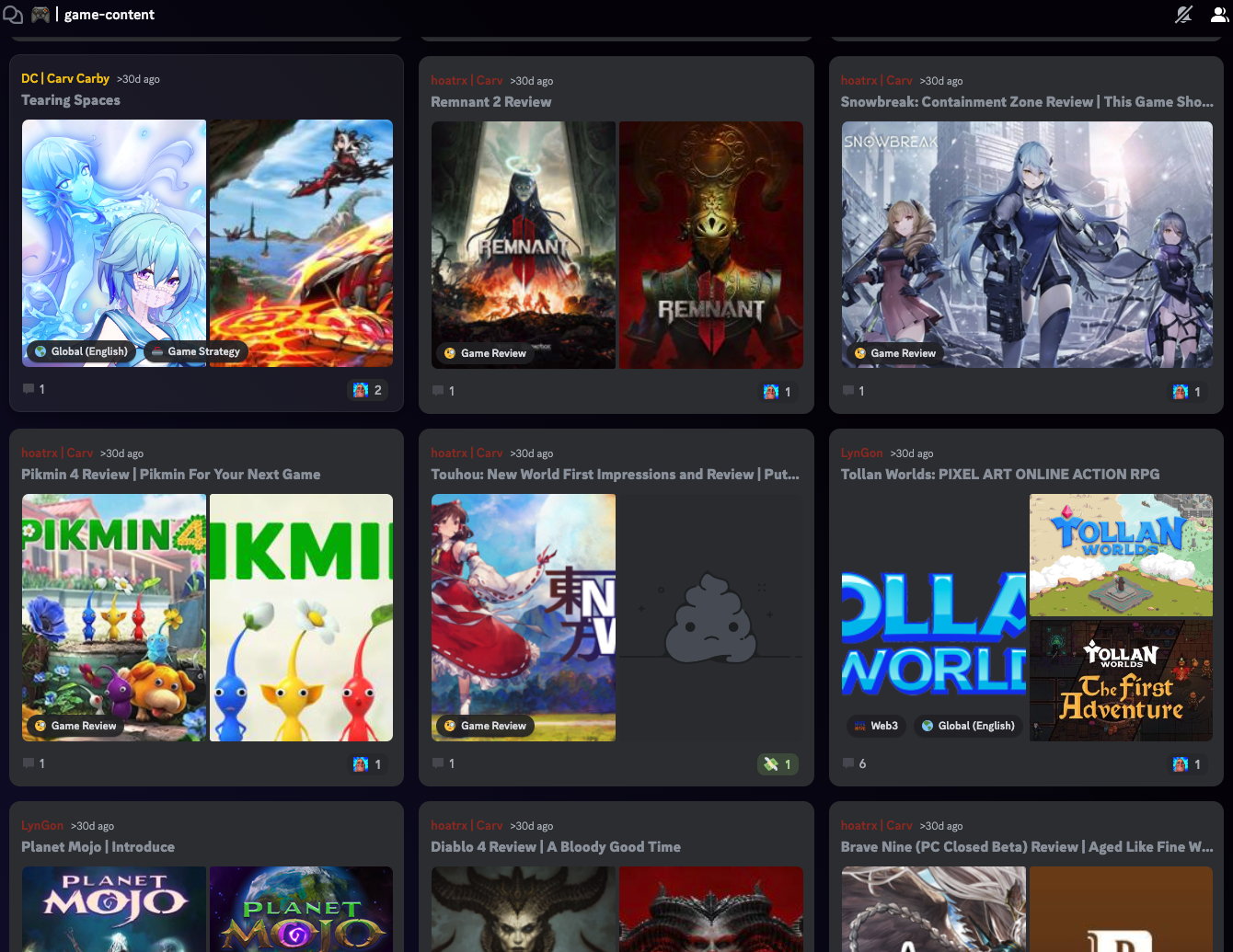 Gaming-generated content Forum